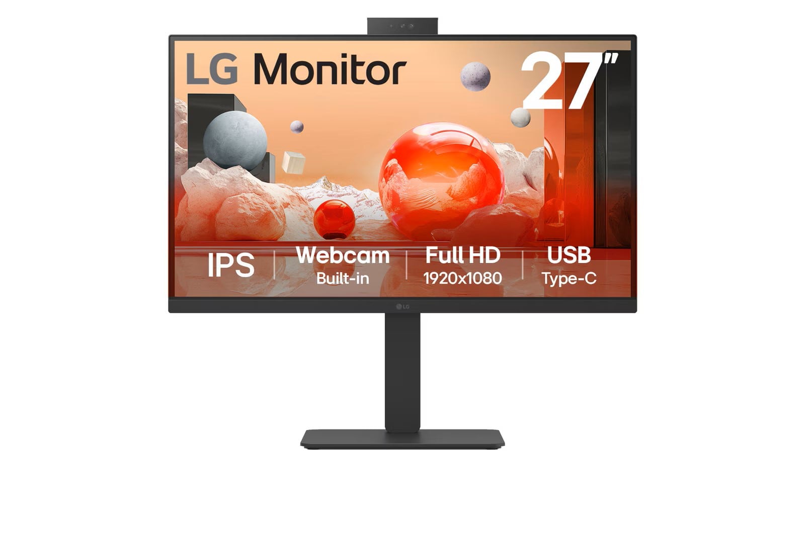 LG 27BA850-B Business-Monitor 27 Zoll Full-HD integrierte Webcam USB-C HDMI DP DaisyChain IPS RJ45 16:9