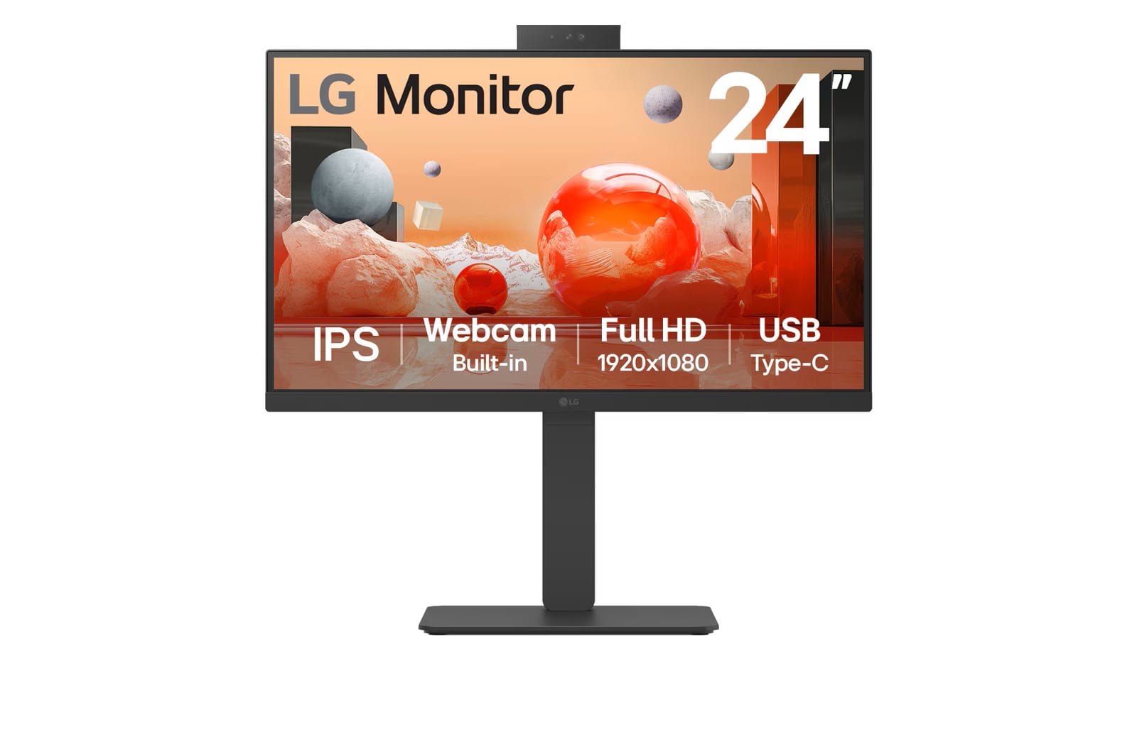 LG 24BA850-B Business-Monitor 24 Zoll Full-HD integrierte Webcam USB-C HDMI DP DaisyChain IPS RJ45 16:9